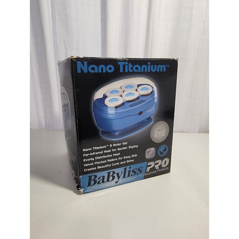 BaByliss Pro Nano Titanium Hot Hair Rollers Curlers 5 Set BABNTTS7 in Box C6